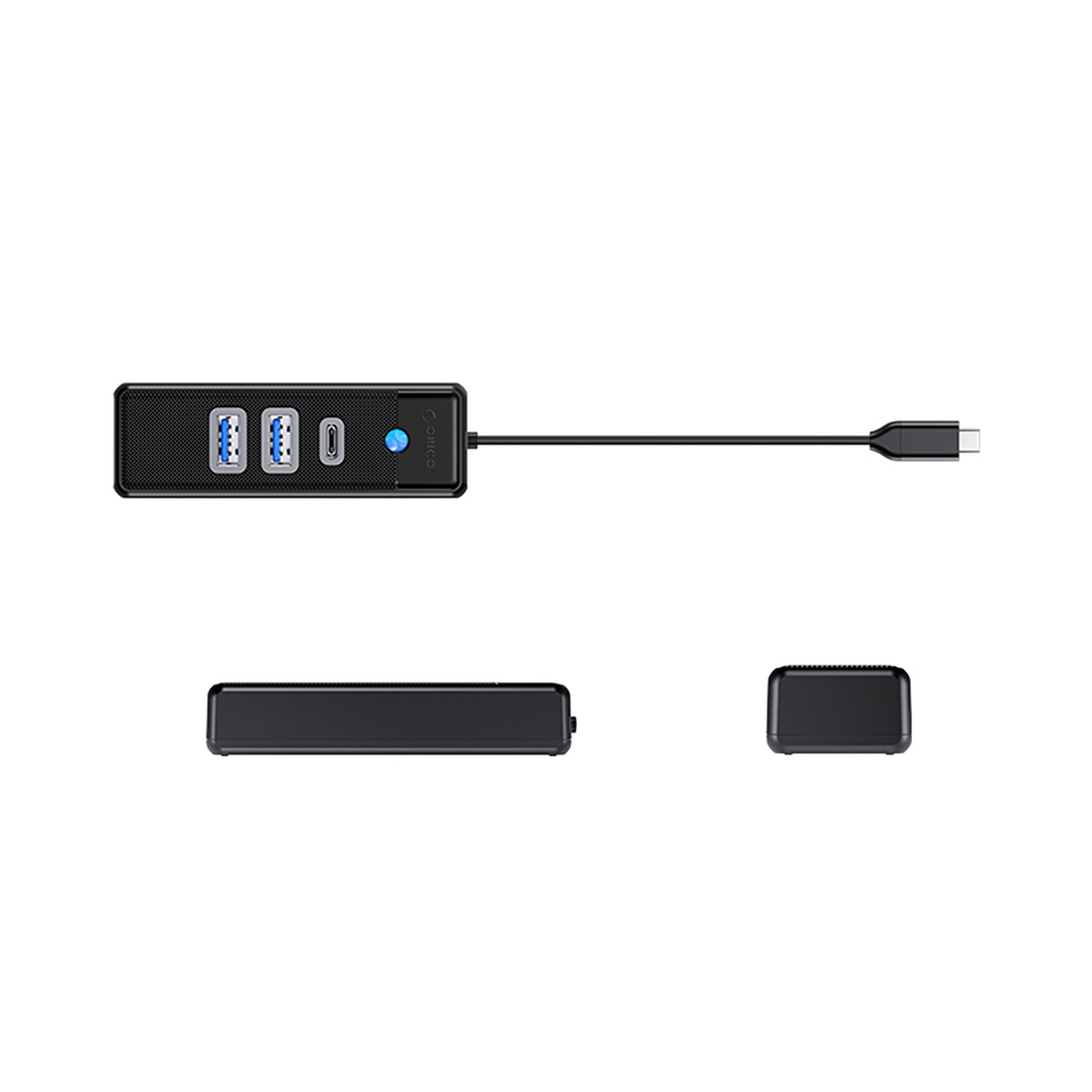USB-C хаб Orico PWC2U-C3 с 2x USB-A и 1x USB-C, черный