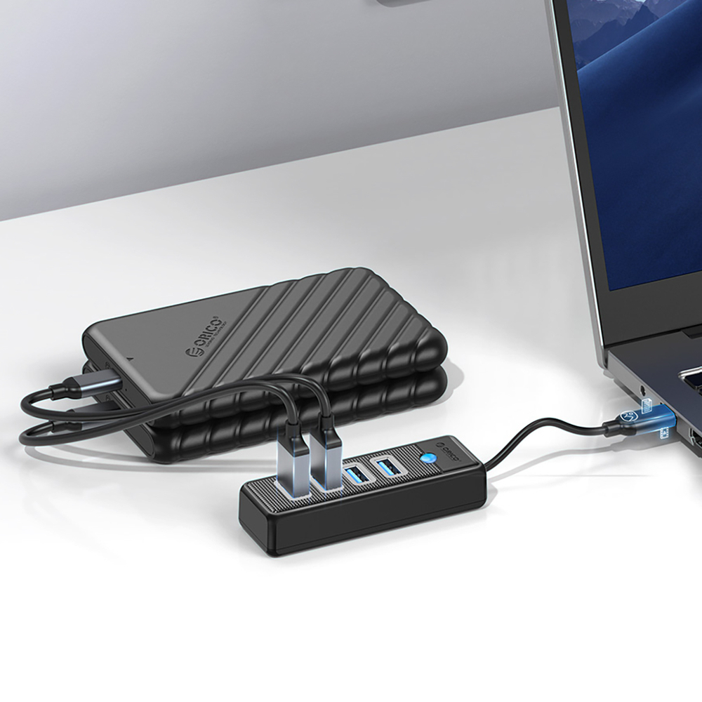 USB-C хаб Orico PWC2U-C3 с 2x USB-A и 1x USB-C, черный
