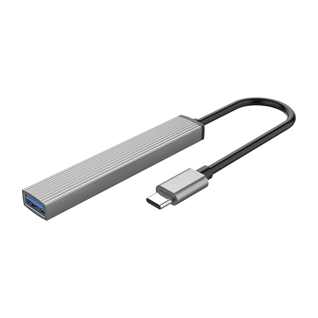 HUB 4-портовый вход: USB-C 3.0 / выход: 1x USB-A + 3x 2.0 кабель 0.15M - серый