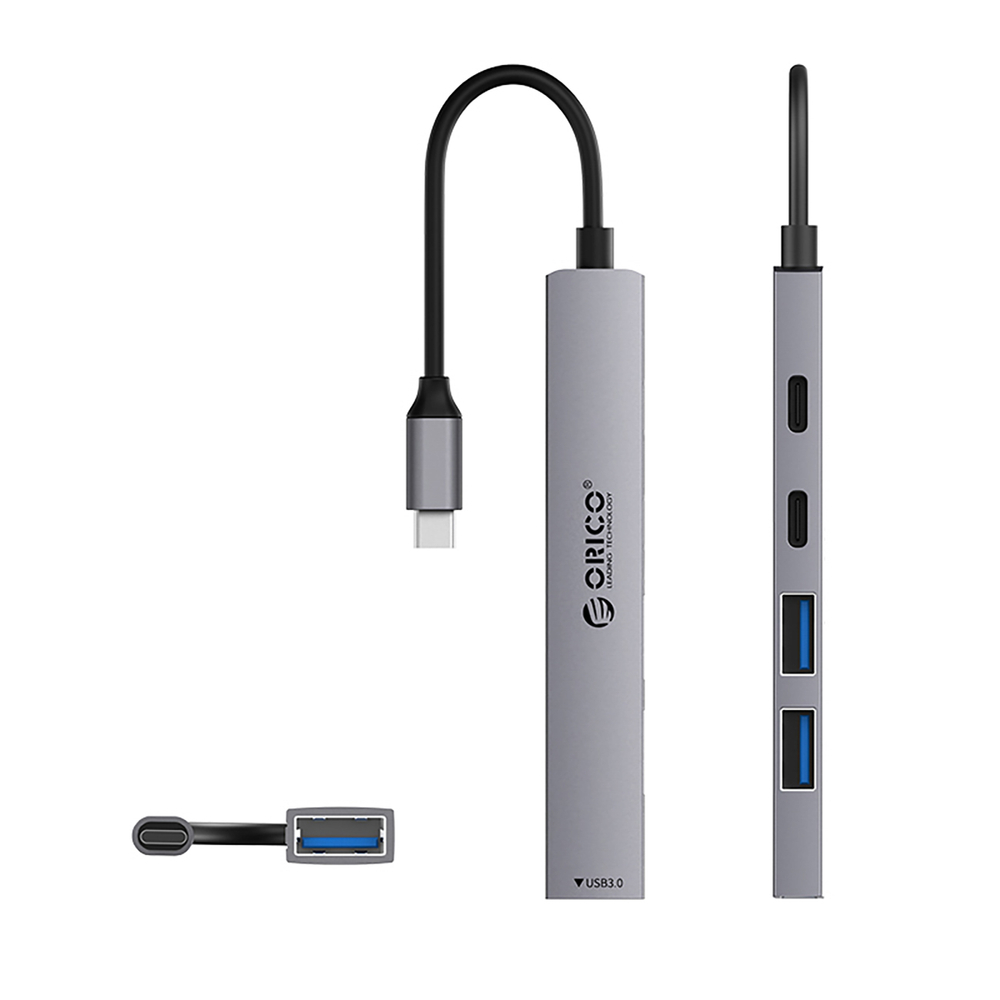 Orico YSB4-U2 USB-C Hub 5-in-1 with PD 65W, Gray