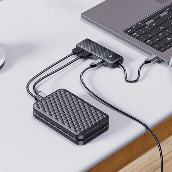 Разветвитель / док-станция Orico PAPW2AC-C3 USB-C, 2x USB-A 3.0, 2x USB-C, черный
