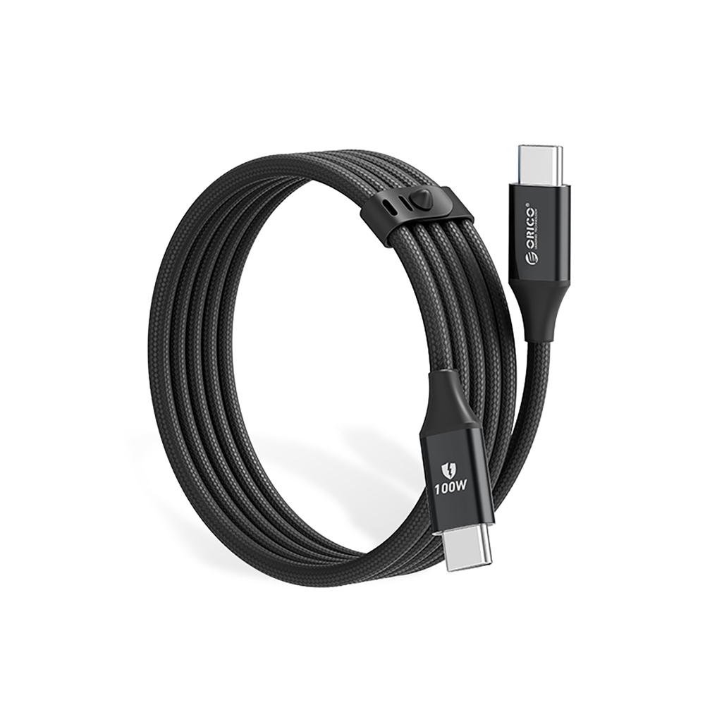 Orico CDX USB-C uz USB-C kabelis 100W 5A Power Delivery 1m, melns