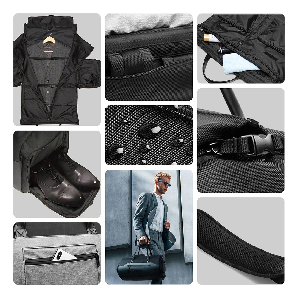 Wozinsky Premium Suit Travel Bag with Wet Pocket (45L), Black