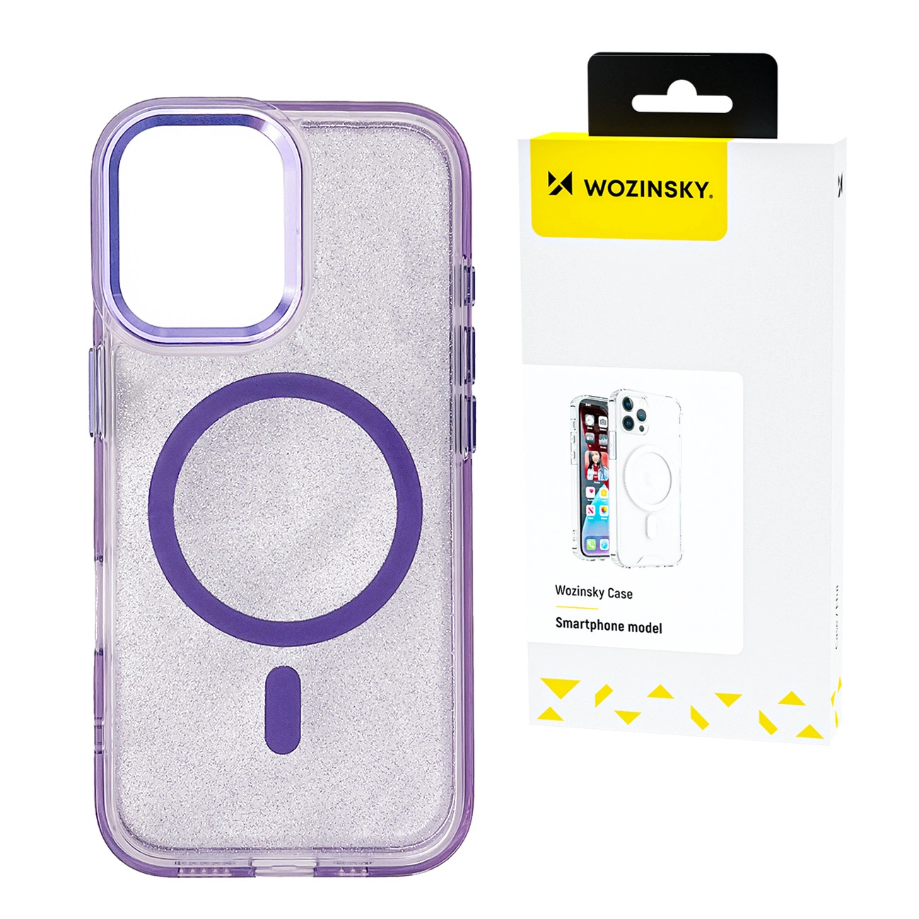 Wozinsky Glitter Case MagSafe Samsung Galaxy S24 FE - Purple with Glitter