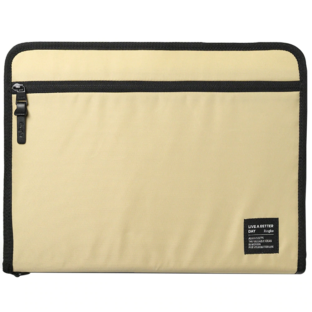 Ringke Smart Zip Pouch līdz 13\" klēpjdatoram ar statīvu - bēšs | laptop bag waterproof case a up to with stand...