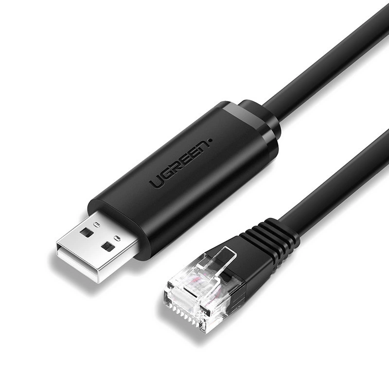 Ugreen konsoles kabelis USB - Ethernet RJ45 1.5m melns (CM204) | Console Cable Black