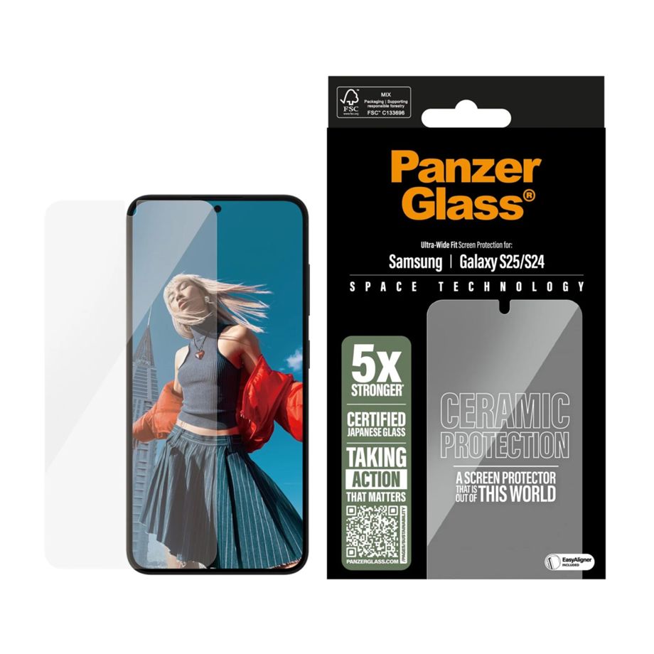 PanzerGlass Ultra-Wide Fit Ceramic Glass for Galaxy S25 / S24