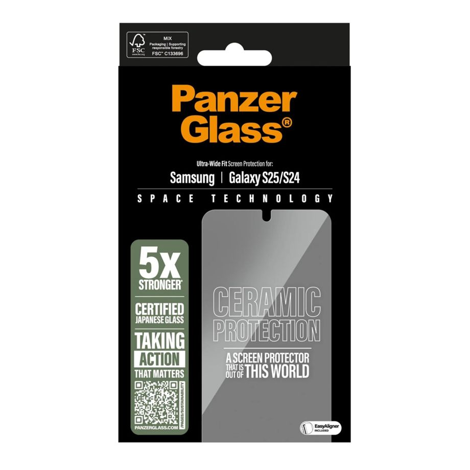 PanzerGlass Ultra-Wide Fit Ceramic Glass for Galaxy S25 / S24