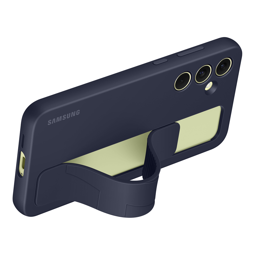 Samsung stāvošs turētāja vāciņš EF-GA556TBEGWW priekš Galaxy A55 ar rokturi - zili-melns | Standing Grip Case ...
