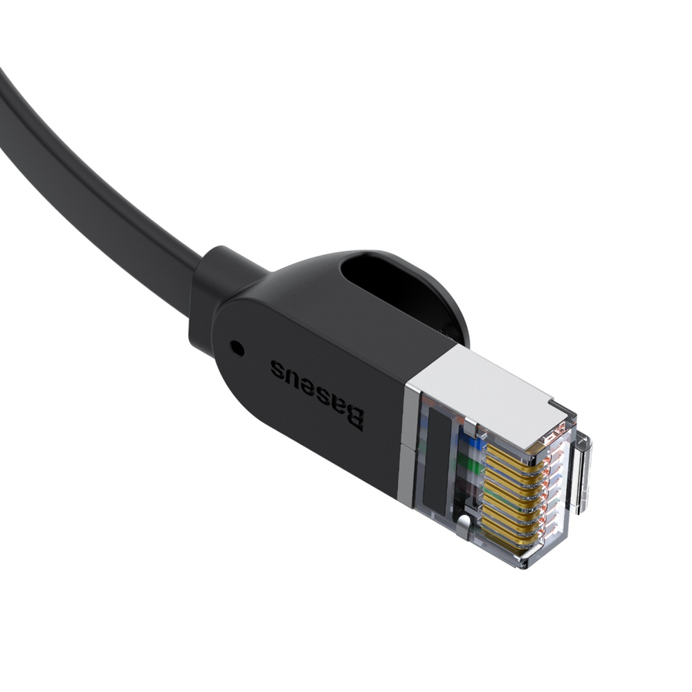 Baseus высокоскоростной плоский Ethernet CAT6 RJ45 сетевой кабель 1м - черный