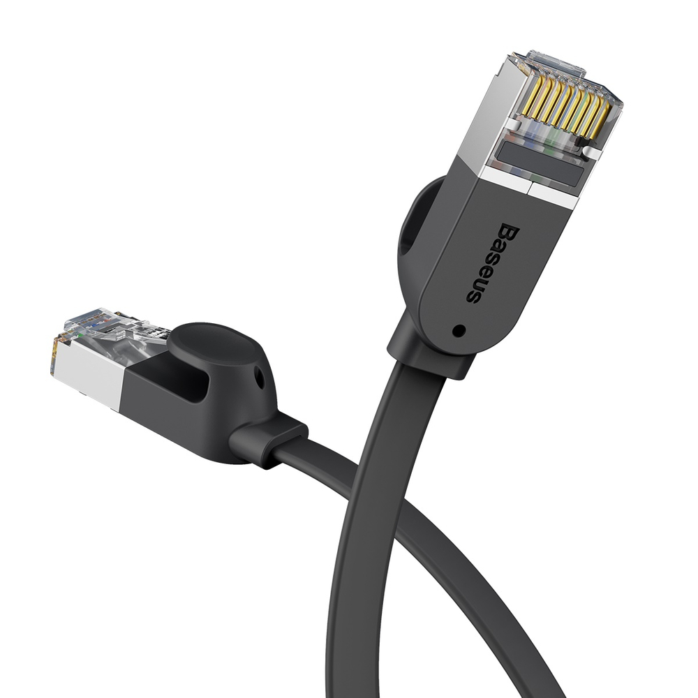 Baseus высокоскоростной плоский Ethernet CAT6 RJ45 сетевой кабель 1м - черный