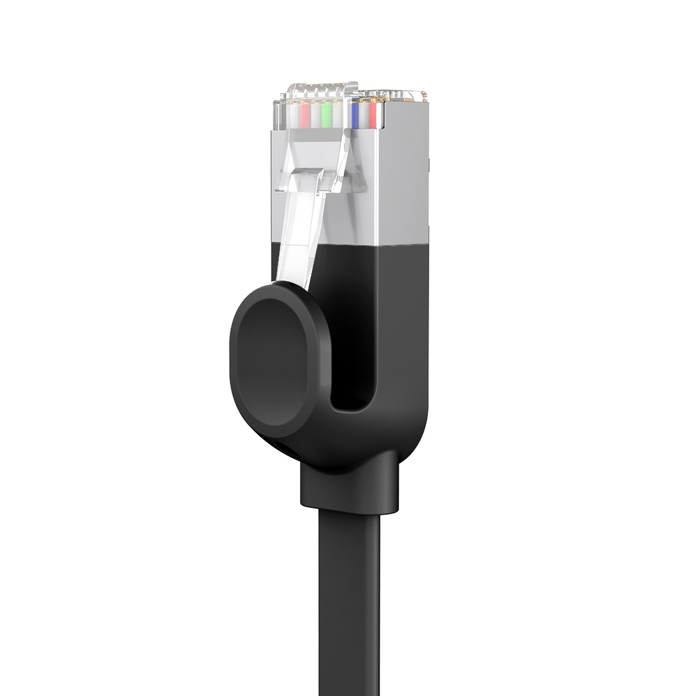 Baseus высокоскоростной плоский Ethernet CAT6 RJ45 сетевой кабель 1м - черный