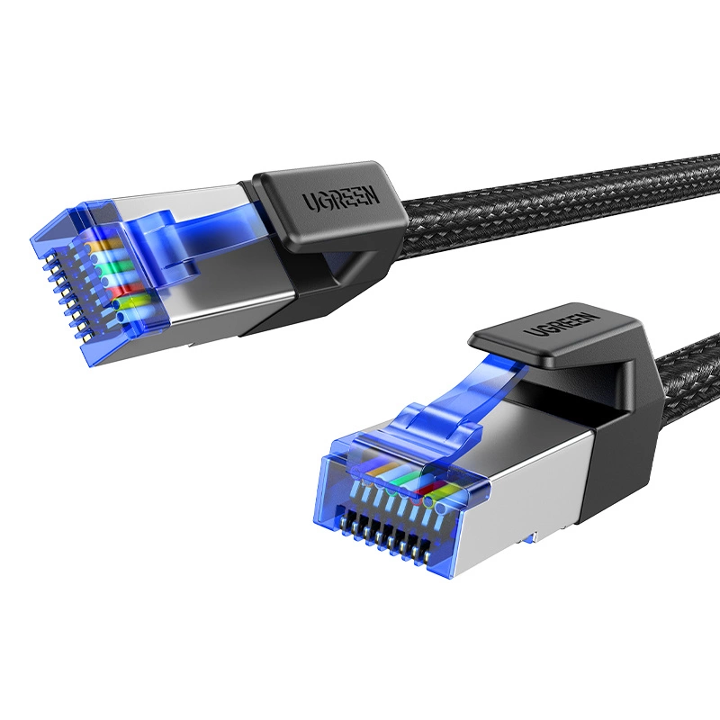 Ugreen NW153 Ethernet RJ45 Cat8 kabelis ar vara kodolu 1,5m - Melns | Cable Copper Core 1.5M Black