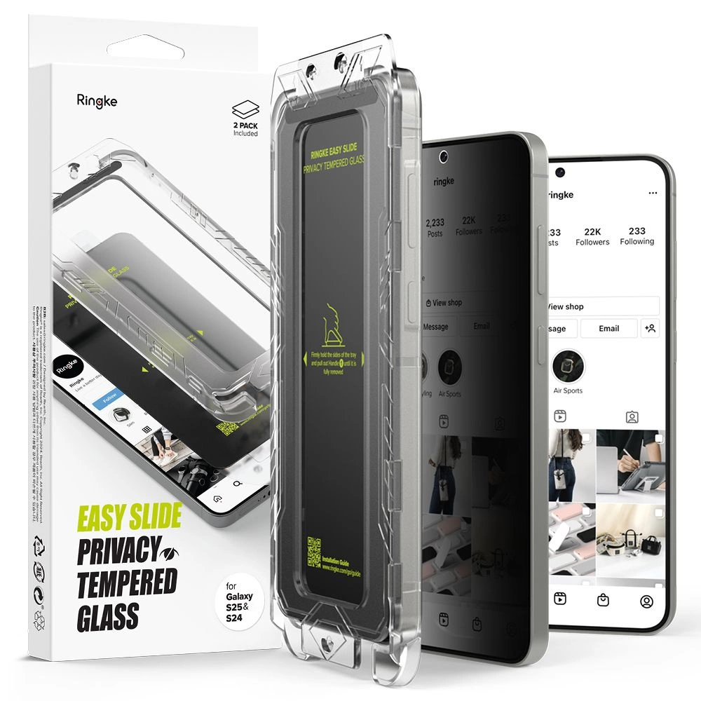 Ringke Easy Slide 2-pack Privacy Glass  Samsung Galaxy S25