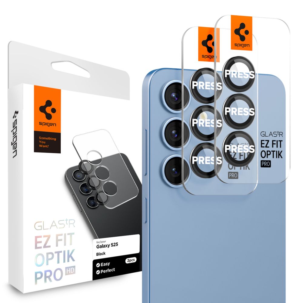Spigen Optik Pro Glas.Tr EZ Fit Camera Protector for Samsung Galaxy S25, Black