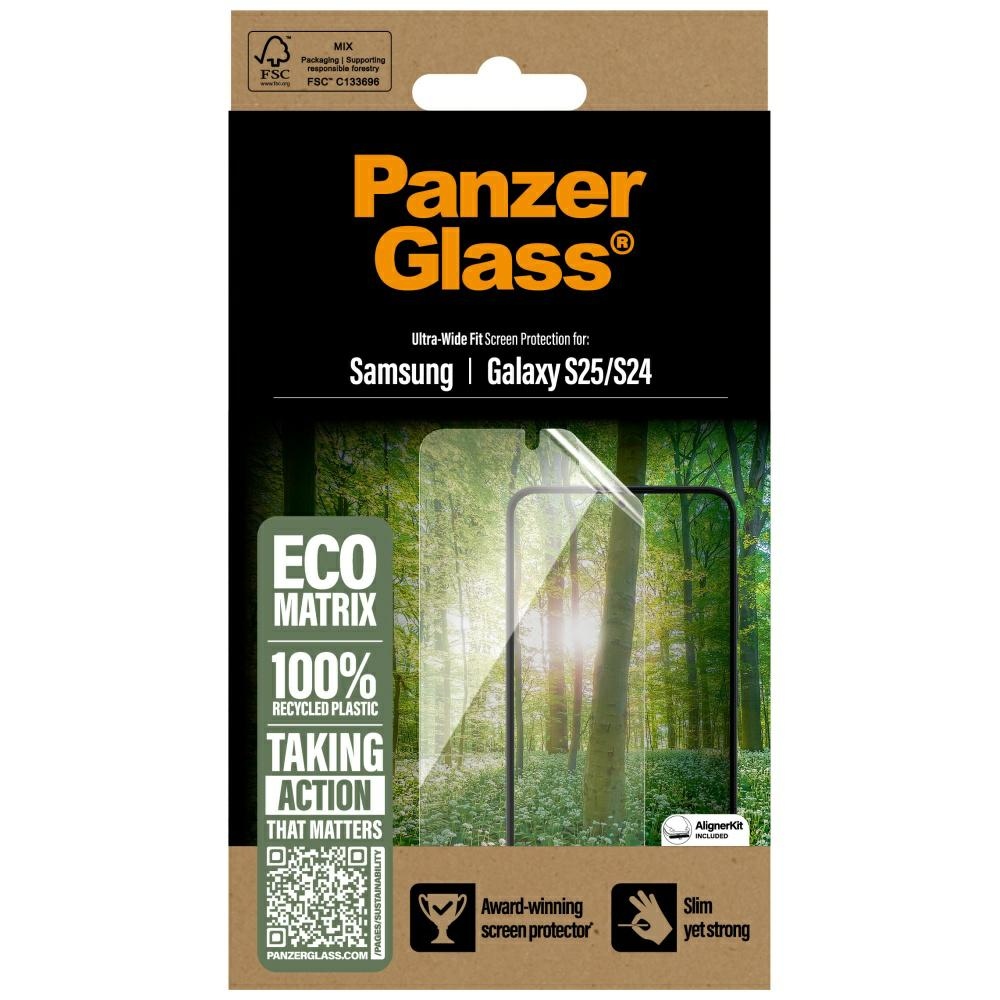 PanzerGlass Eco Matrix Ultra-Wide Fit Tempered Glass Samsung Galaxy S25