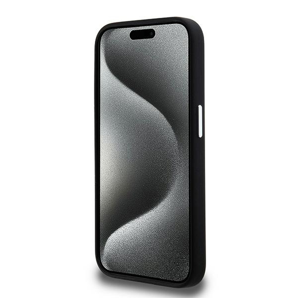 Чехол Karl Lagerfeld для iPhone 15 Pro Max Silicone Metal Script Logo, черный