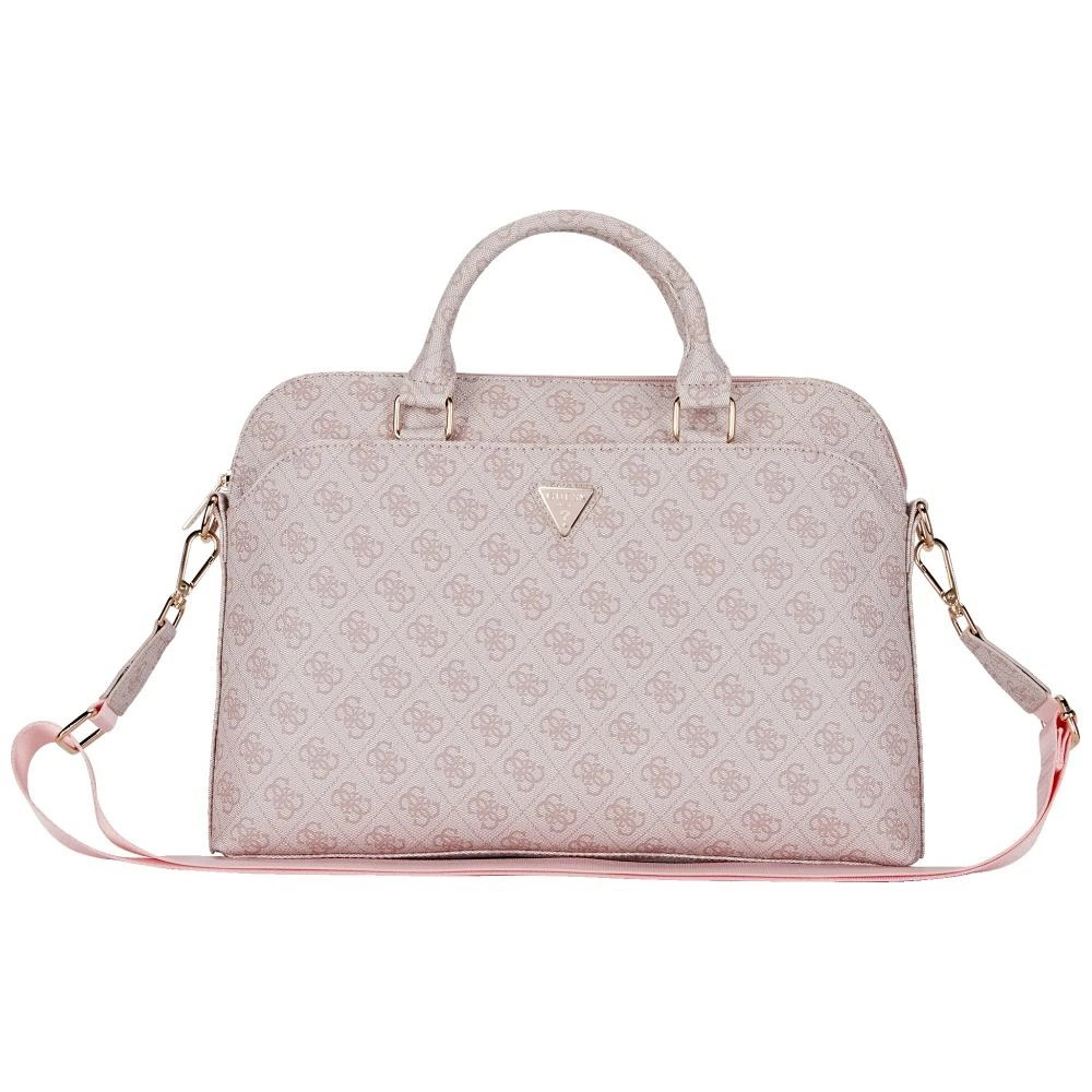 Guess 4G rāvējslēdzēja kabatas trīsstūra logotipa 15" klēpjdatora soma - Rozā | Zipper Pocket Triangle Logo...