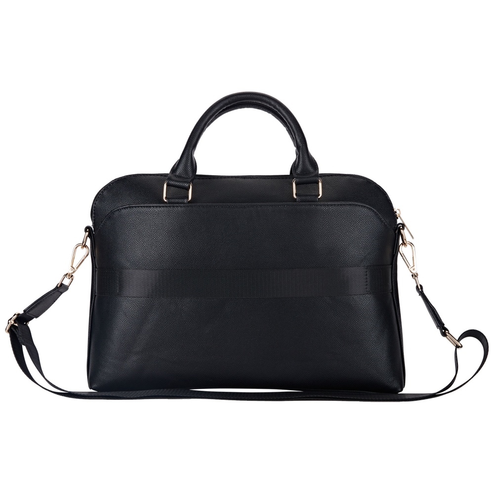 Guess Grained Zipper Pocket Triangle Logo 15\" klēpjdatora soma - melna | Laptop Bag Black