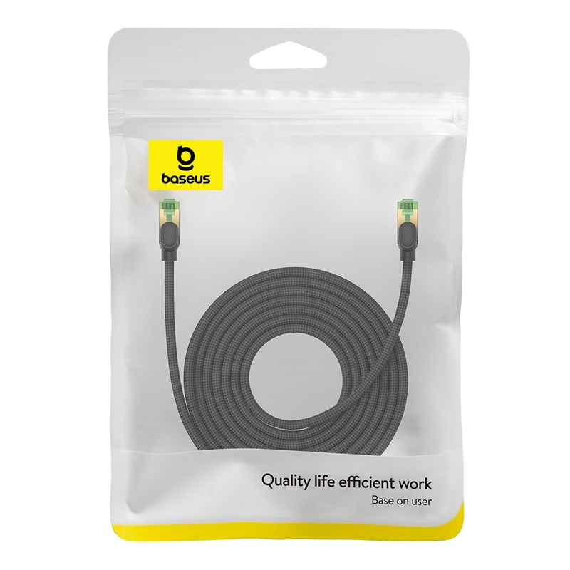 Baseus быстрый RJ45 кат. сетевой кабель. 8 40Gbps 8м плетеный черный