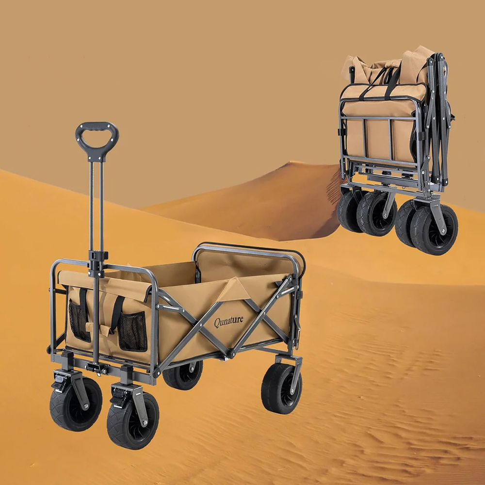 Qunature salokāms, transporta, dārza ratiņš, lieli riteņi ar slēdzi - brūns | Foldable, Transport, Garden...
