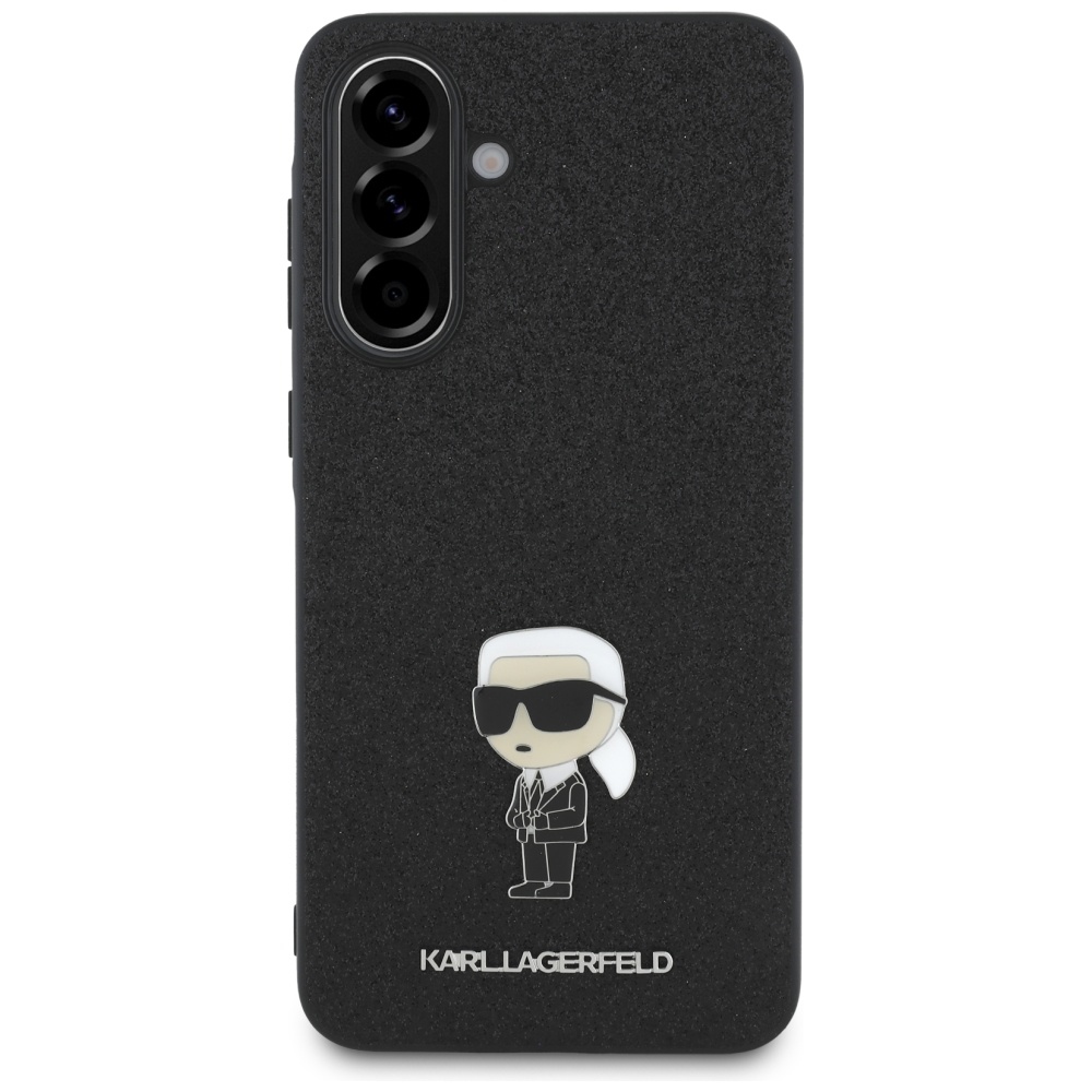 Чехол Karl Lagerfeld для Samsung Galaxy A56 Fixed Glitter Ikonik Logo, черный