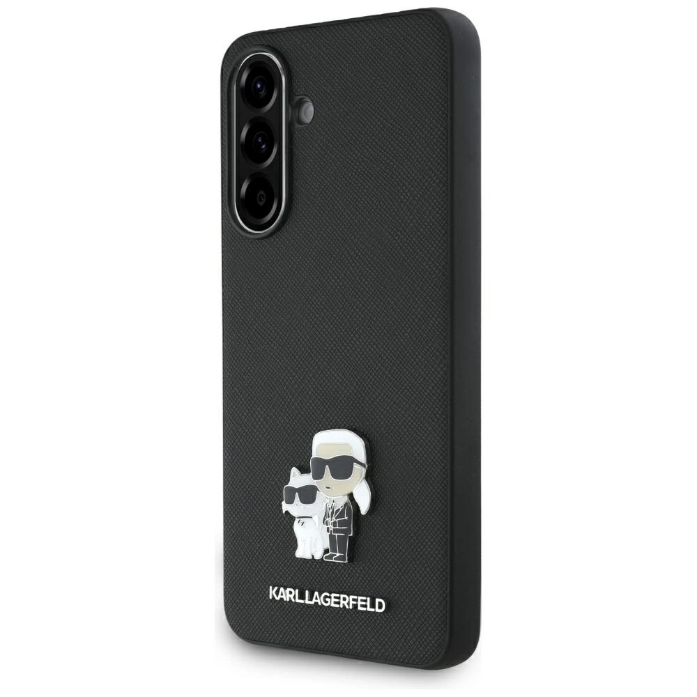 Karl Lagerfeld Saffiano maciņš ar K&C metāla logo Samsung Galaxy A36 - Melns | Case W/ Metal Black