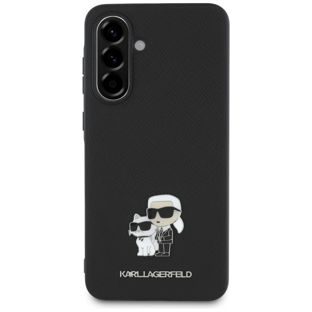 Karl Lagerfeld Samsung Galaxy A36 Case Saffiano K&C Metal Logo, Black