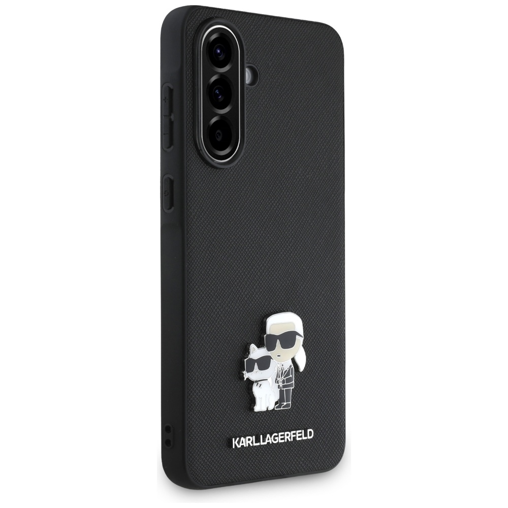 Karl Lagerfeld Samsung Galaxy A36 Case Saffiano K&C Metal Logo, Black