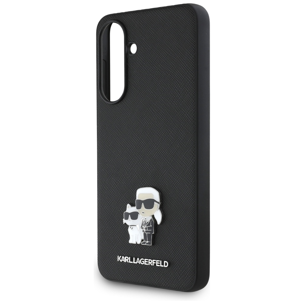 Karl Lagerfeld Samsung Galaxy A36 Case Saffiano K&C Metal Logo, Black