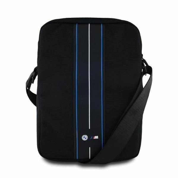 BMW Neilona Zilās Svītras 10" Planšetdatora Soma - Melna | Nylon Blue Stripe Tablet Bag Black