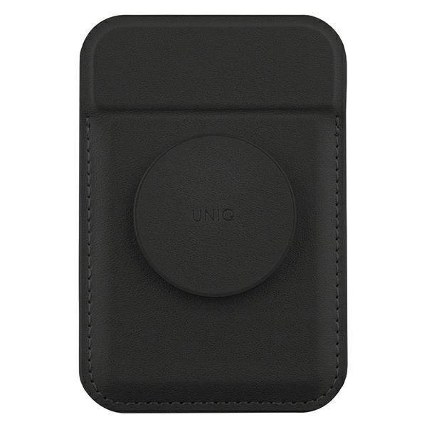 Uniq Flixa Magnētiska Kartes Maks ar Statīvu Melns/Jet Black MagSafe | Magnetic Card Wallet With Stand Black/Jet