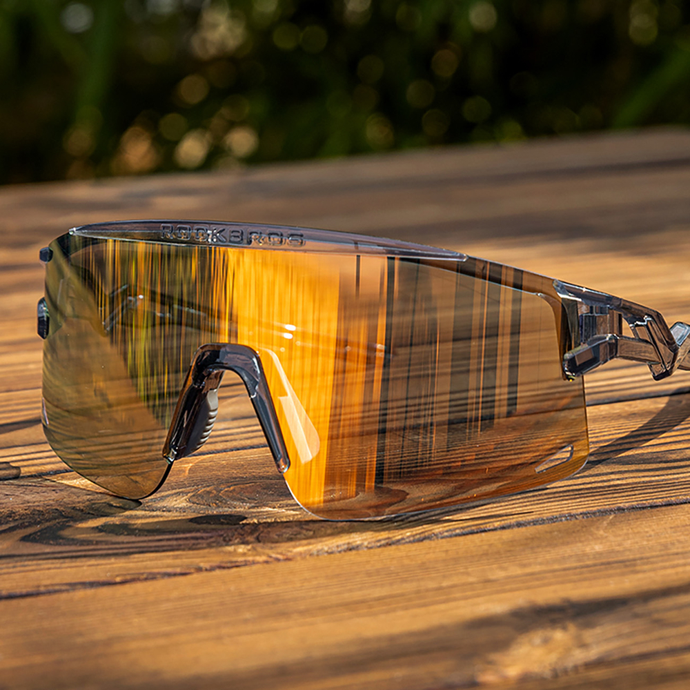 Rockbros Photochromic Cycling Glasses with UV Protection & Corrective Insert, Transparent Black