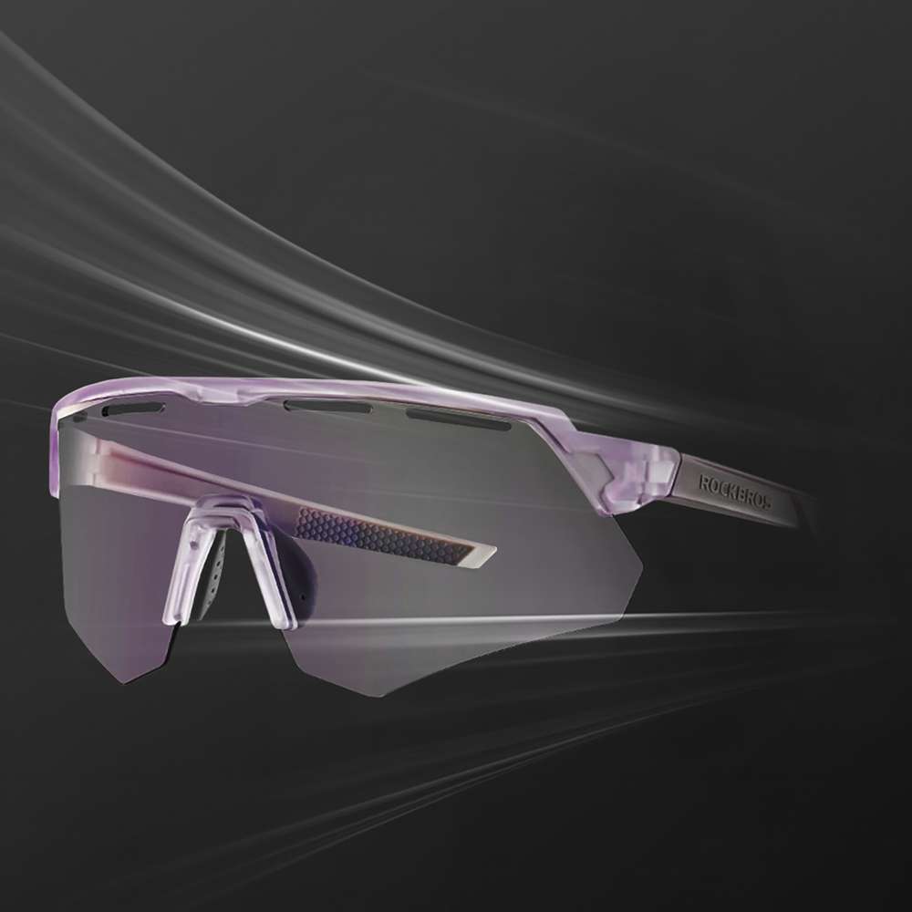 Rockbros Polarized Cycling Glasses with UV Protection and Corrective Insert, Purple