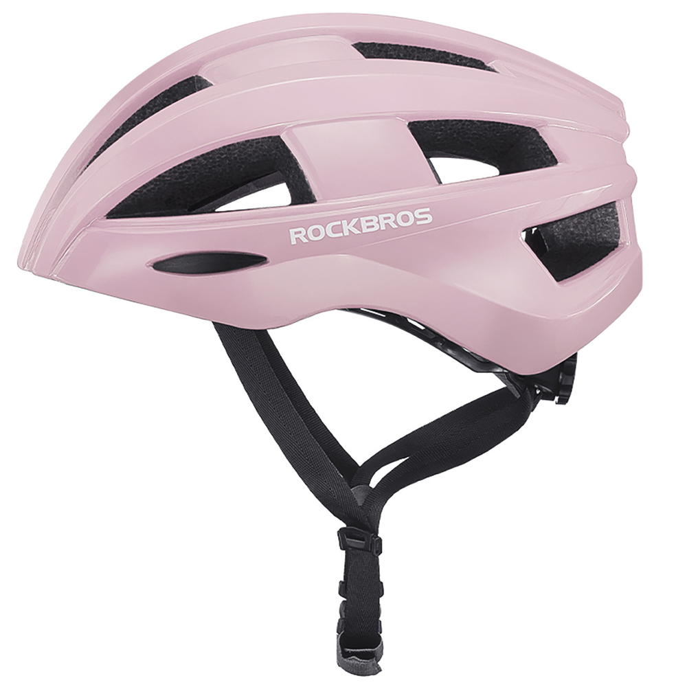 Rockbros velosipēda ķivere ar iebūvētu gaismu - rozā | Bike Helmet With Built-In Light Pink