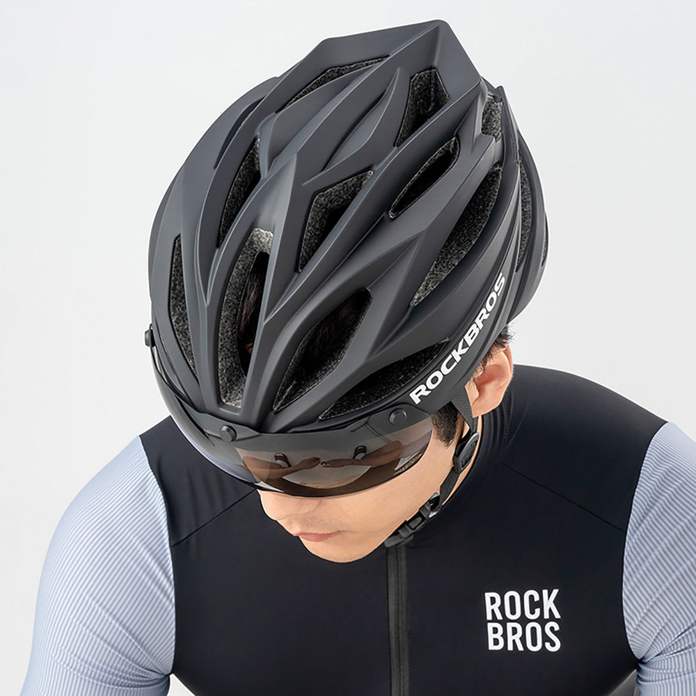 Rockbros veloķivere ar noņemamām aizsargbrillēm, melna/brūna