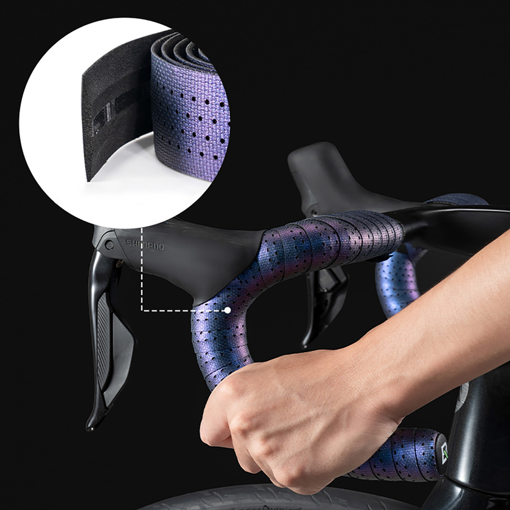 Rockbros stūres lenta Perforated Silicone Chameleon, violeta