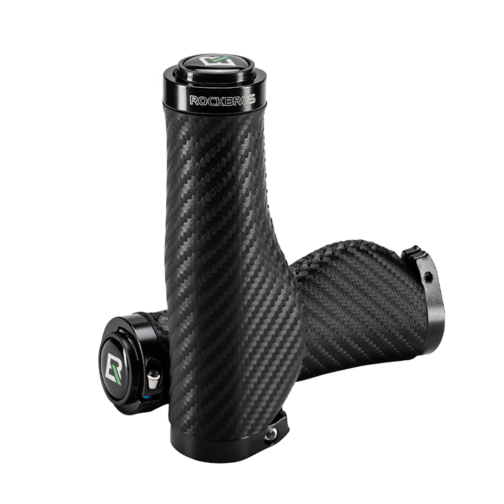 Rockbros ergonomiski velosipēda rokturi ar PU ādu, melni