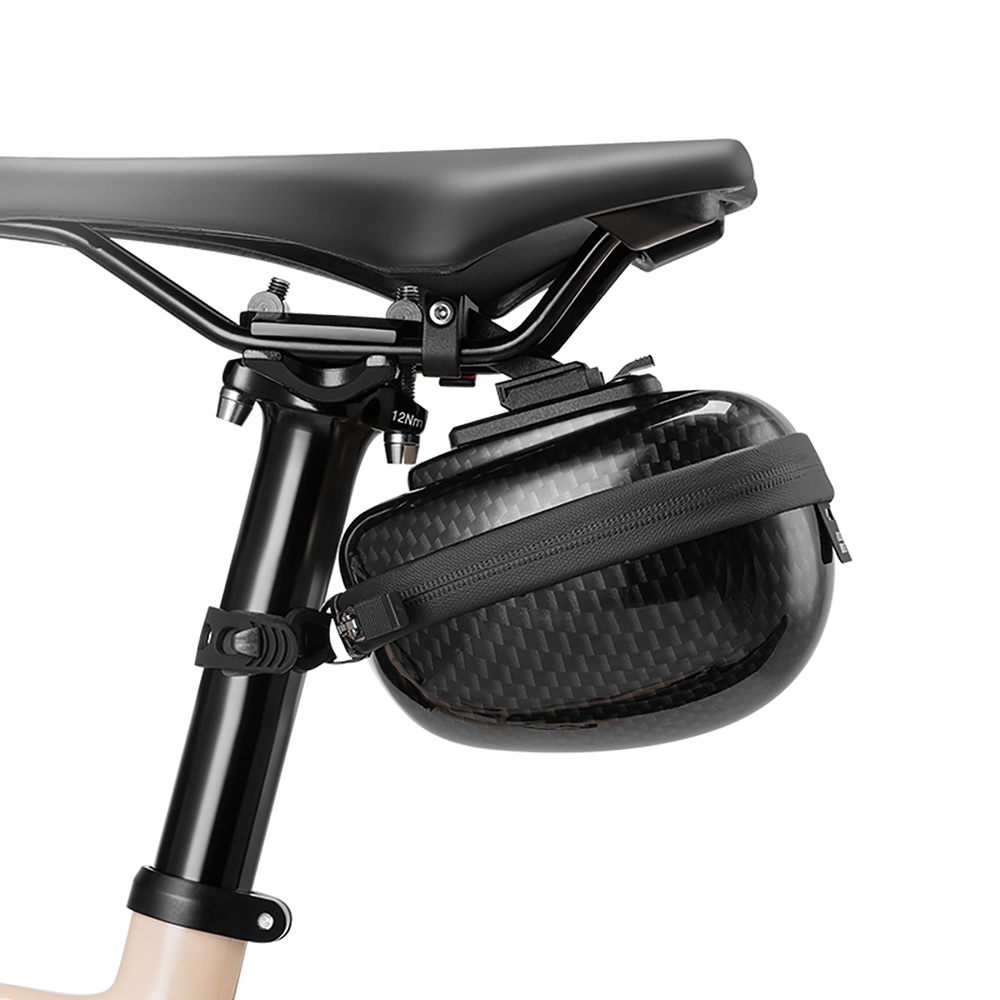 Rockbros velosipēda sēdekļa somiņa 0.4l, melna (carbon pattern)