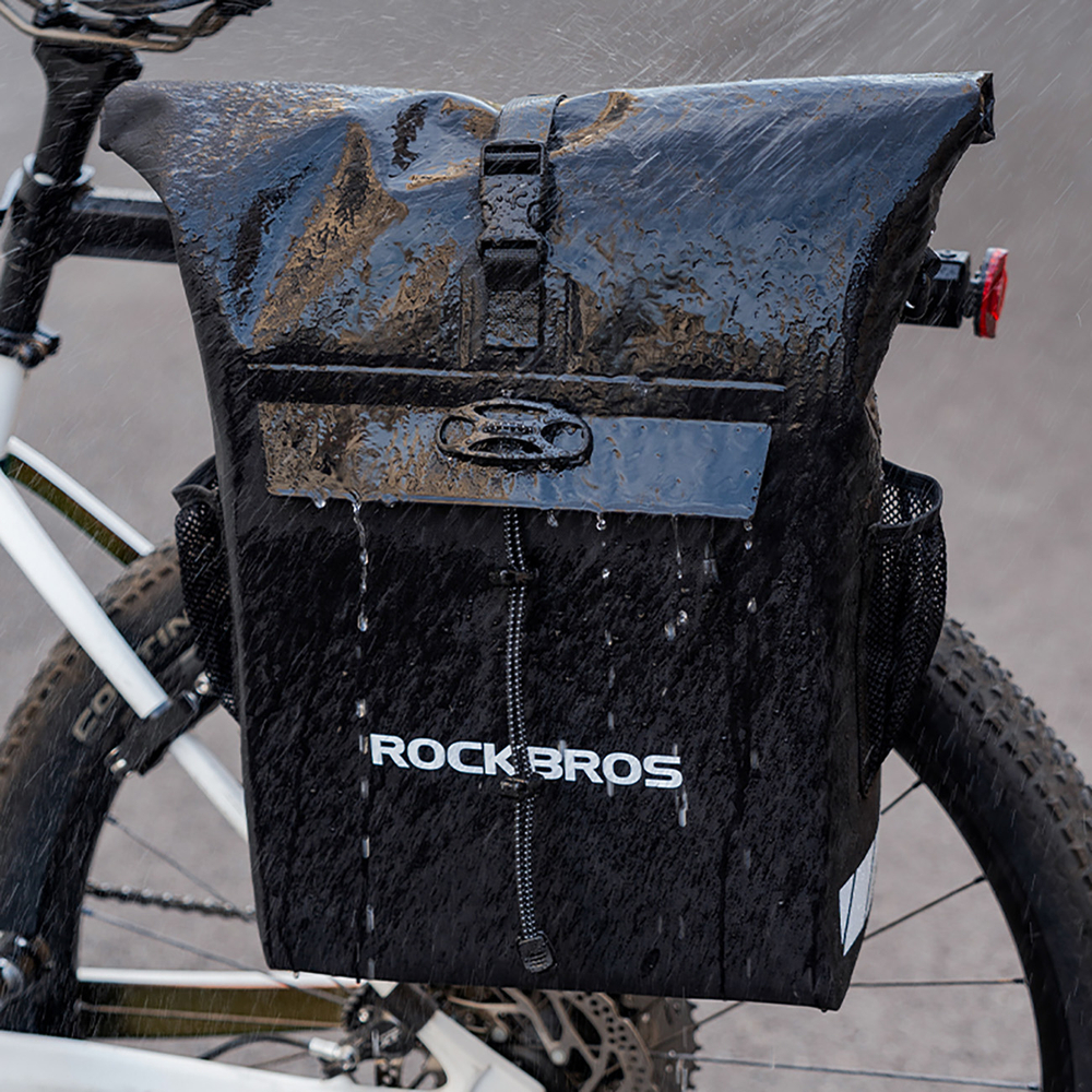 Rockbros velosomas un mugursomas hibrīds 18l, ūdensizturīgs, melns