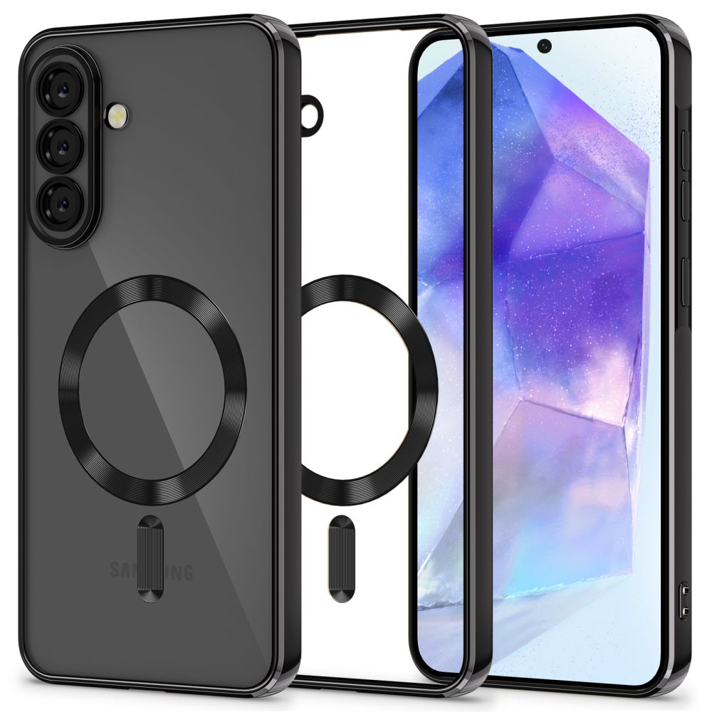 Tech-Protect MagFlex MagSafe maciņš Samsung Galaxy A56 5G - Caurspīdīgi melns | Phone Case Cover Clear Black