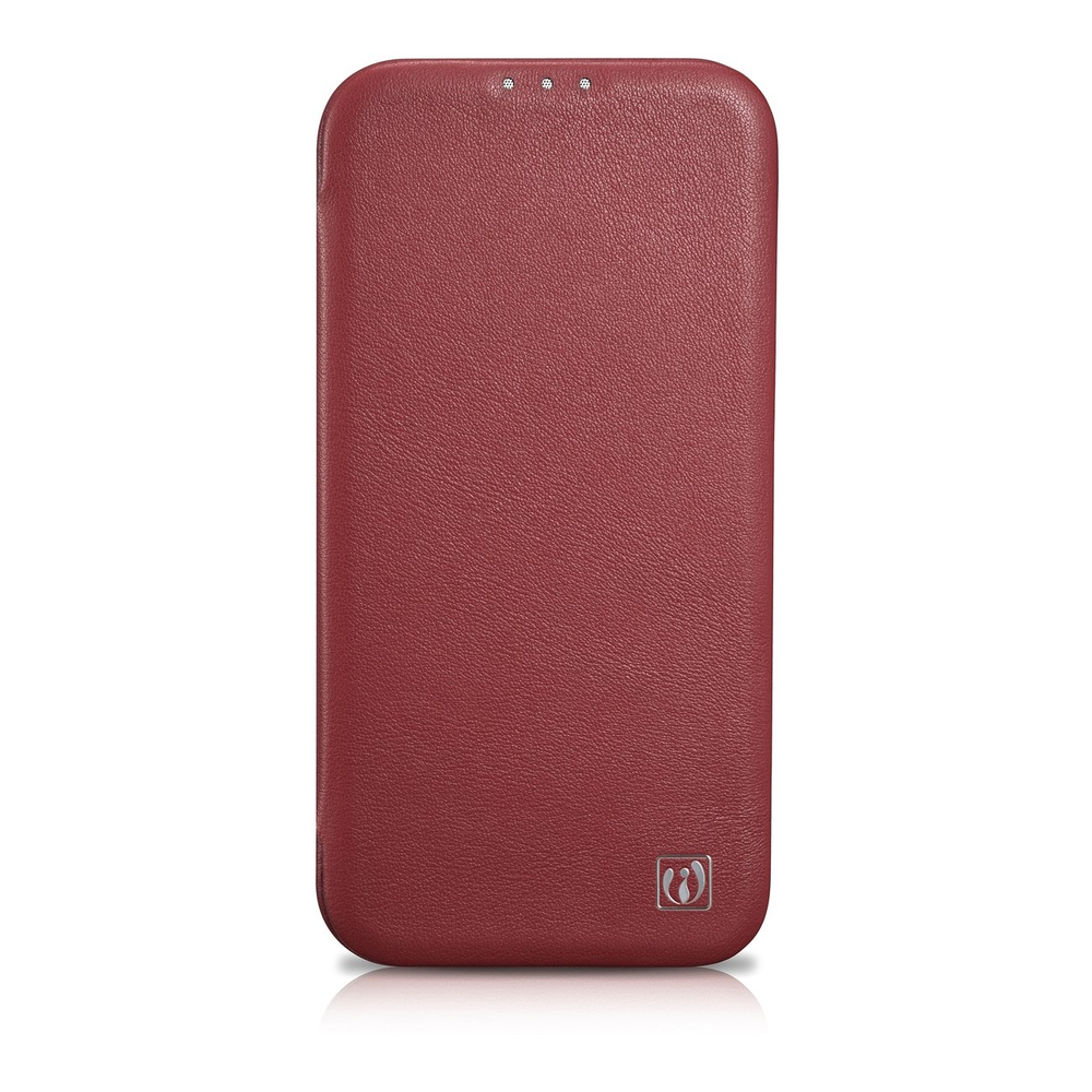Icarer iPhone 14 Pro Max Premium Leather Folio Case MagSafe, Red
