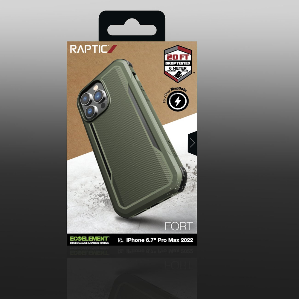 Raptic X-Doria Fort vāciņš iPhone 14 Pro Max ar MagSafe, zaļš