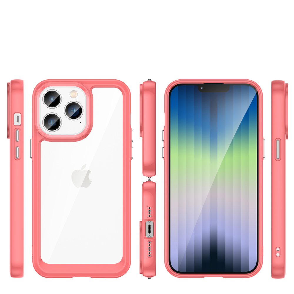 Outer Space Case iPhone 14 Pro Max vāciņš ar gelu rāmi, sarkans