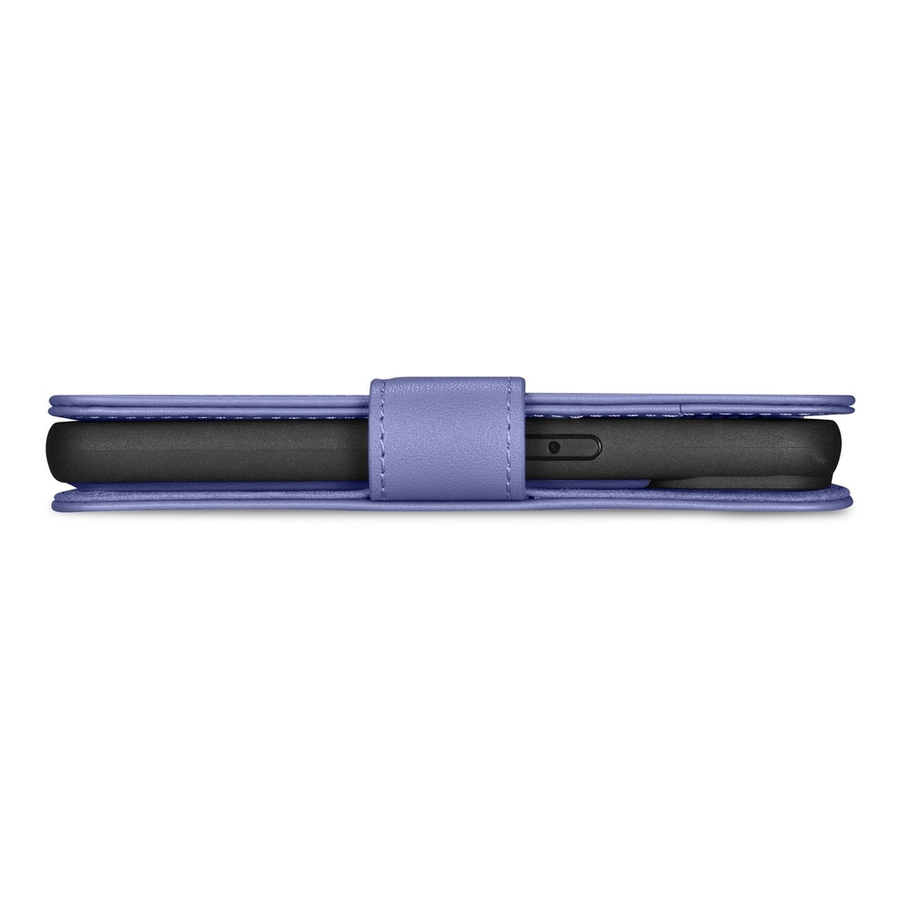 Icarer iPhone 14 Pro Max atverams ādas vāciņš maciņš-grāmatiņa 2in1 Anti-RFID, gaiši violets