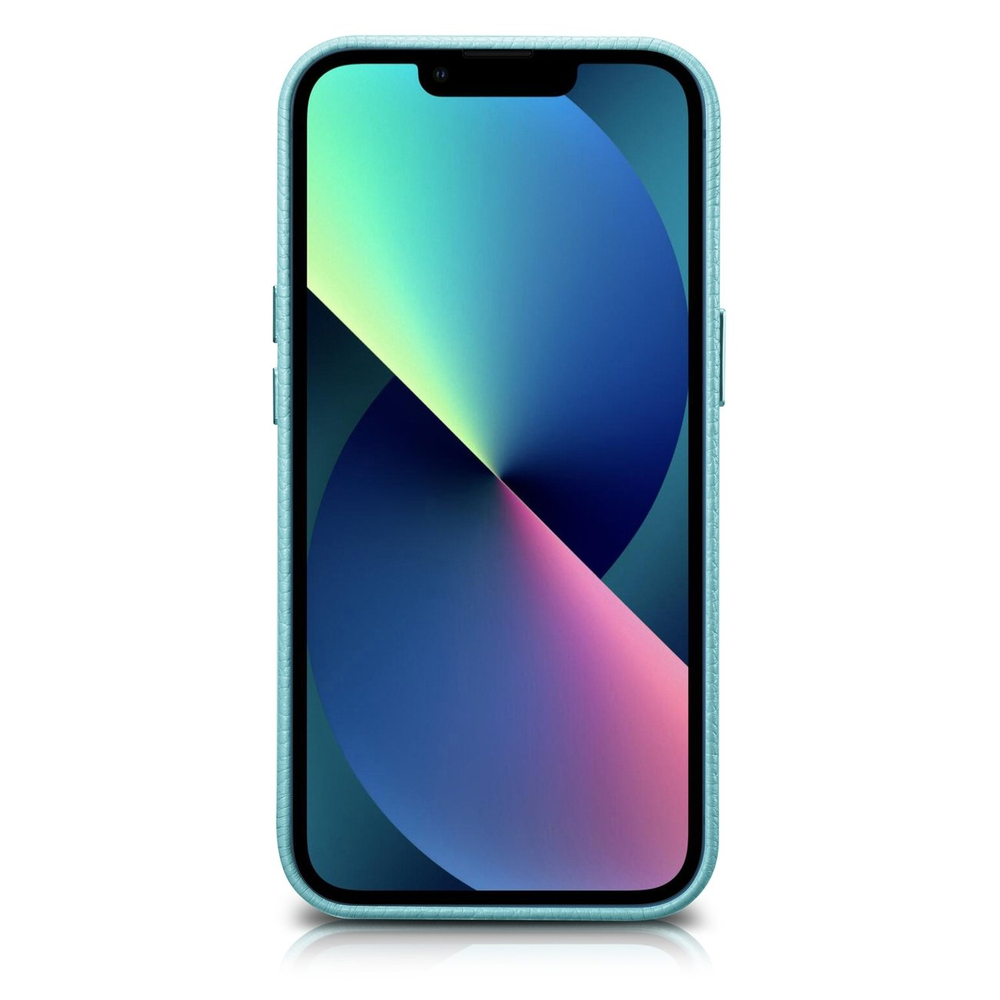 Icarer iPhone 14 Pro Max ādas vāciņš Litchi Premium ar MagSafe, zaļš