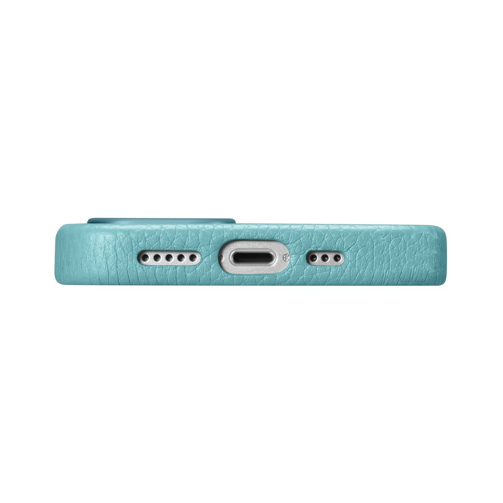 Icarer iPhone 14 Pro Max ādas vāciņš Litchi Premium ar MagSafe, zaļš