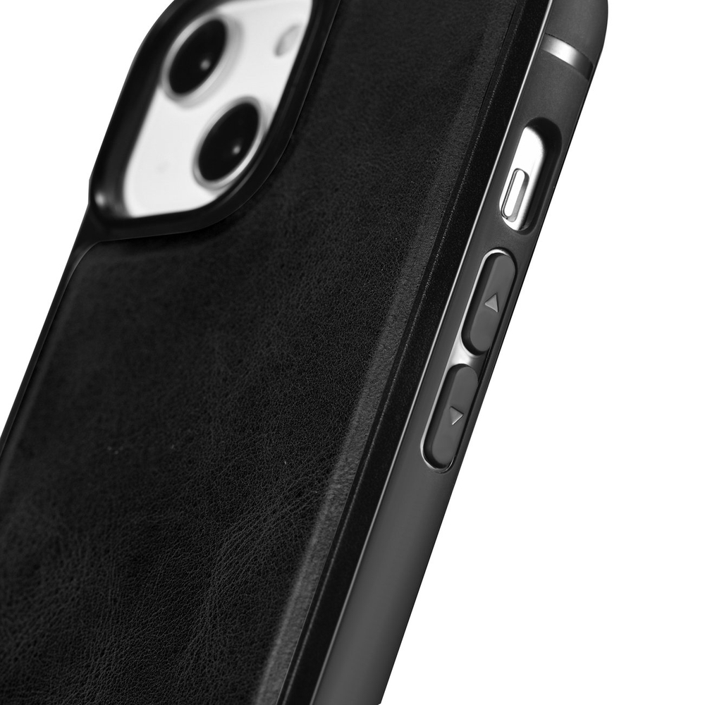 iCarer Leather Oil Wax Phone Case Cover iPhone 14 Pro Max leather case black (WMI14220720-BK)