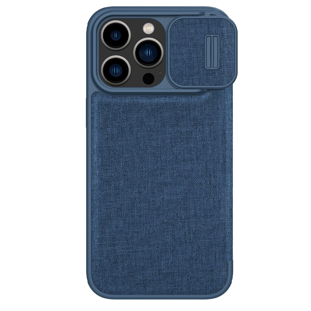 Nillkin Qin Cloth Pro Case Phone Case Cover iPhone 14 Pro Max Camera Cover Holster Cover Flip Case Blue