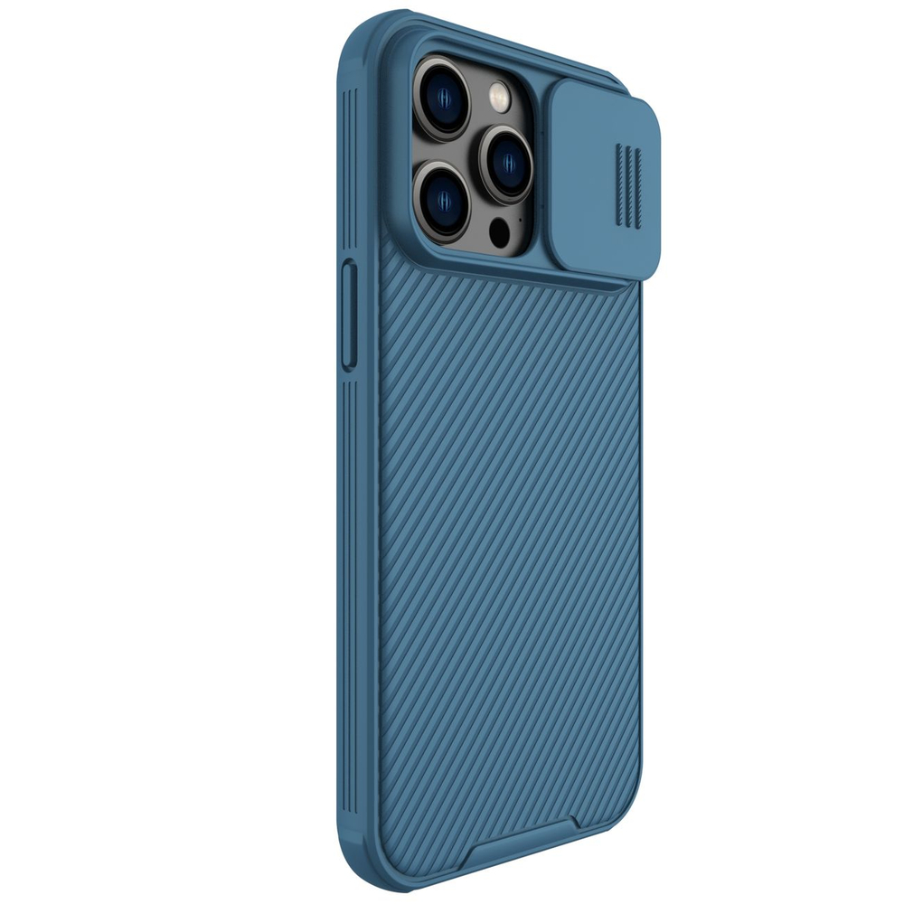 Nillkin iPhone 14 Pro Max vāciņš CamShield Pro ar kameras aizsargu, zils